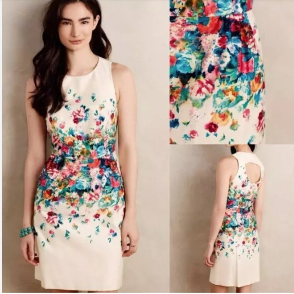 MAEVE TEA GARDEN FLORAL PARTY DRESS - SIZE 4P Anthropologie